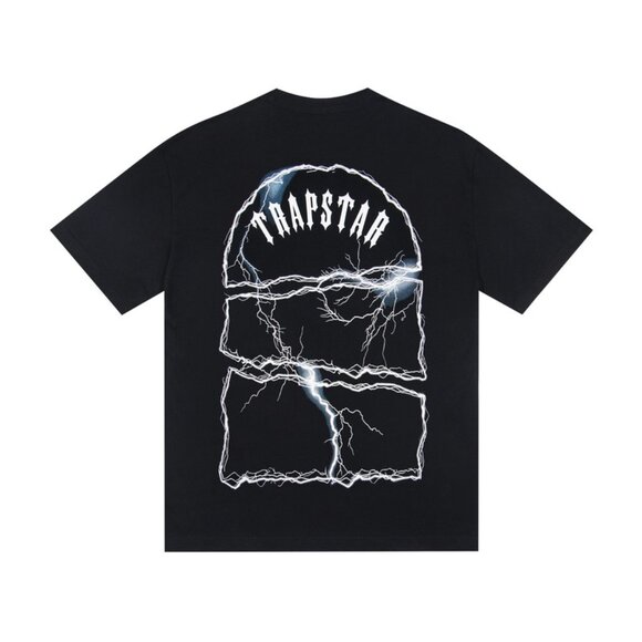 Trapstar Black Lightning Graphic T Shirt - Picture 2 of 5